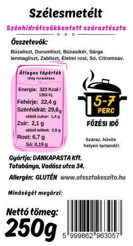 Szélesmetélt - CH PRO 29 - Szénhidrátcsökkentett tészta 250g