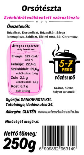 Orsó - CH PRO 29 - Szénhidrátcsökkentett tészta 250g