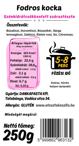 Fodros kocka - CH PRO 29 - Szénhidrátcsökkentett tészta 250g